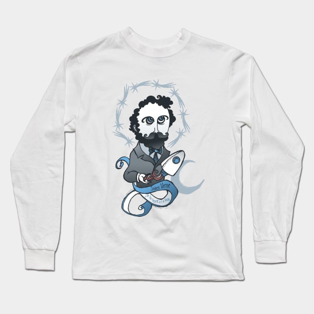 Jules Verne Long Sleeve T-Shirt by lanznaster